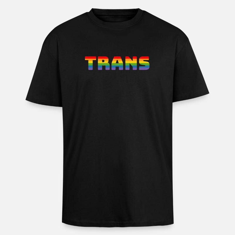Regenbogen Trans - Oversized Heavyweight Unisex T-Shirt - Schwarz
