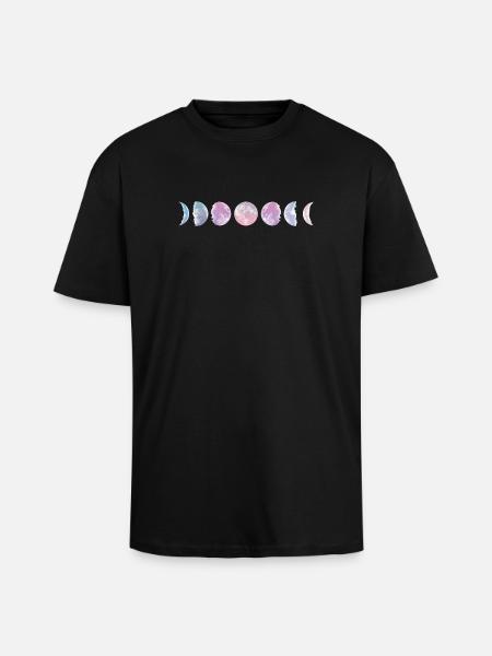 Pastel Moon Phases - Unisex Oversized Heavyweight T-shirt - black
