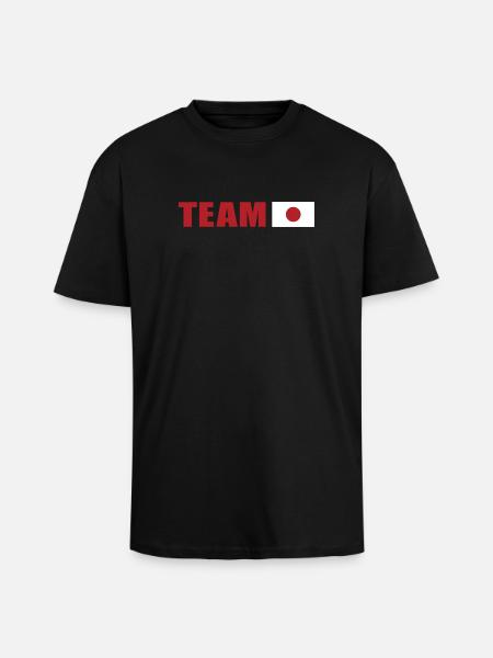 Support Team Japan - Unisex Oversized Heavyweight T-shirt - black