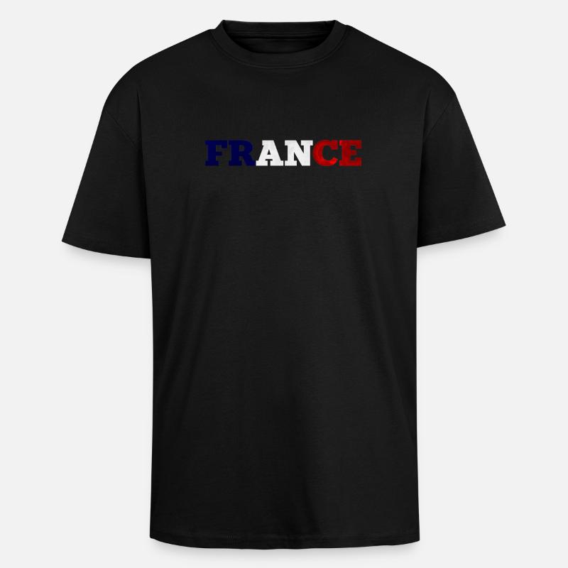 France - T-shirt unisexe oversize épais - noir