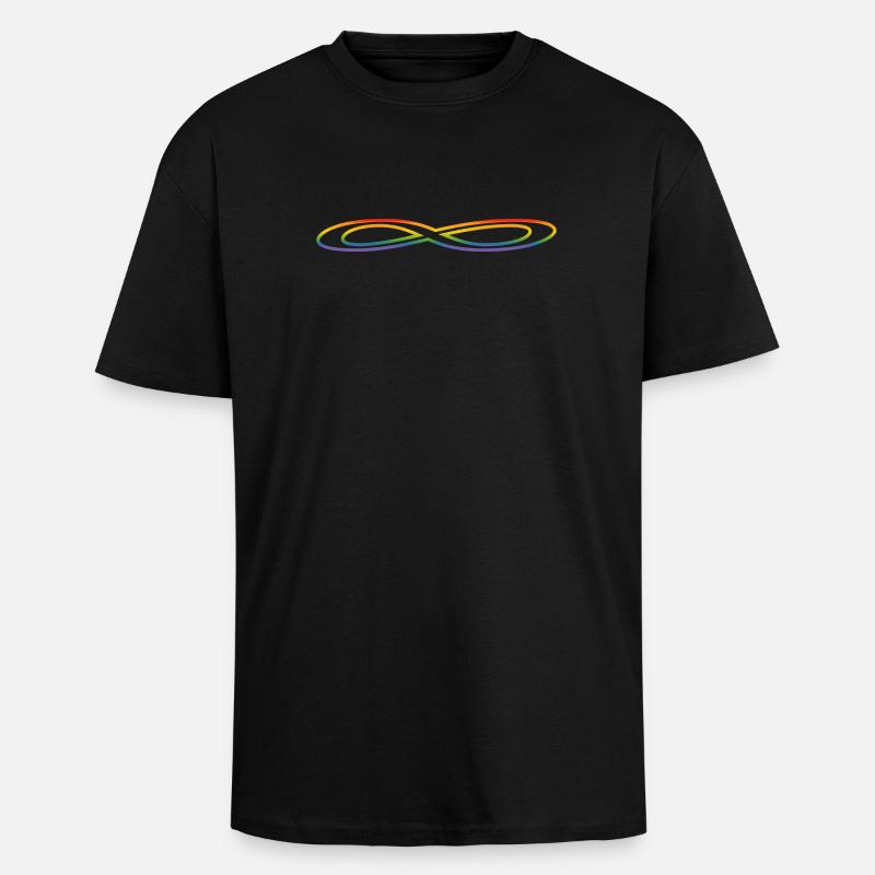 Rainbow wide infinity - Unisex Oversized Heavyweight T-shirt - black