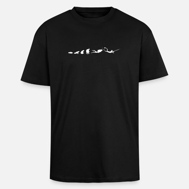 Diving Evolution - Unisex Oversized Heavyweight T-shirt - black