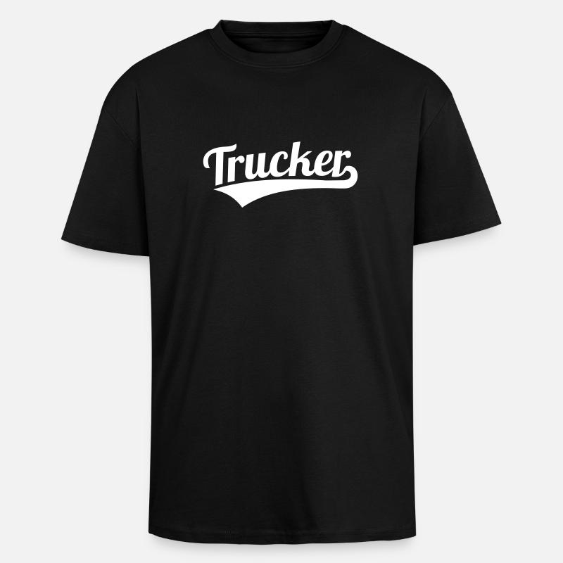 Trucker - Oversized Heavyweight Unisex T-Shirt - Schwarz