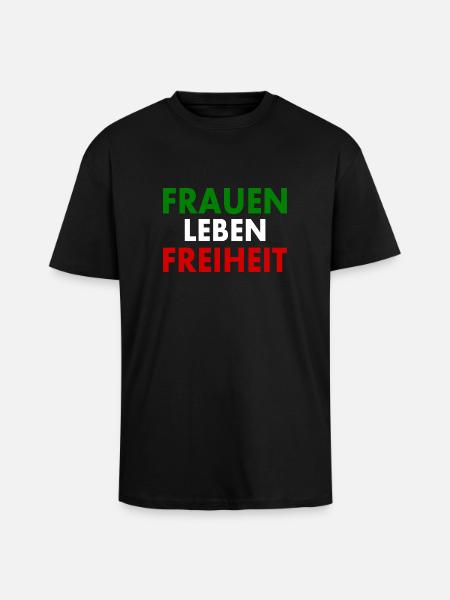Frauen leben freiheit - Oversized Heavyweight Unisex T-Shirt - Schwarz
