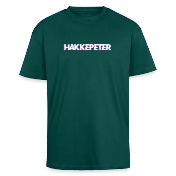 Hardtekk Tekk - T-shirt unisexe oversize épais - hunter green - Devant - Alina (178cm) & Michal (187cm)