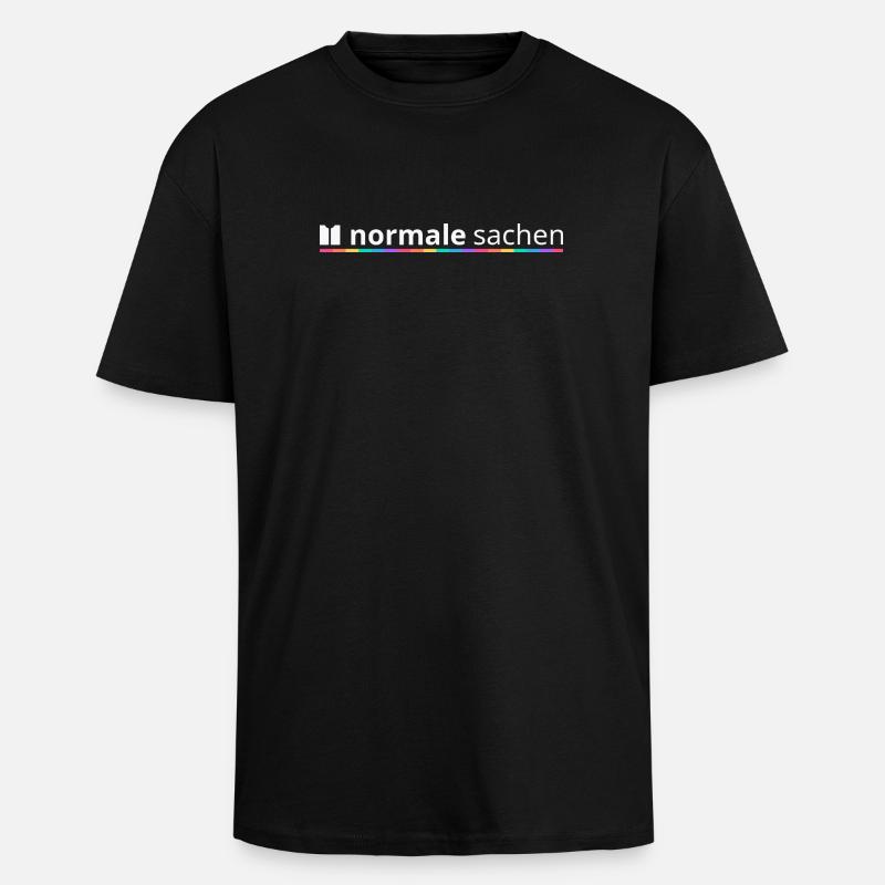 Normal Stuff Logo Arc-en-ciel - T-shirt unisexe oversize épais - noir