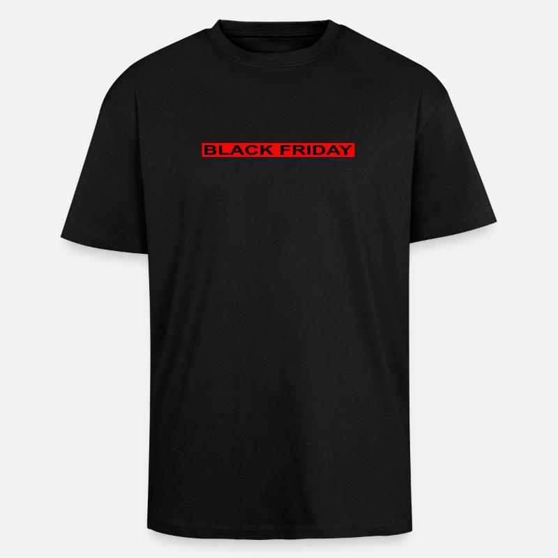 Black Friday roter Streifen - Oversized Heavyweight Unisex T-Shirt - Schwarz