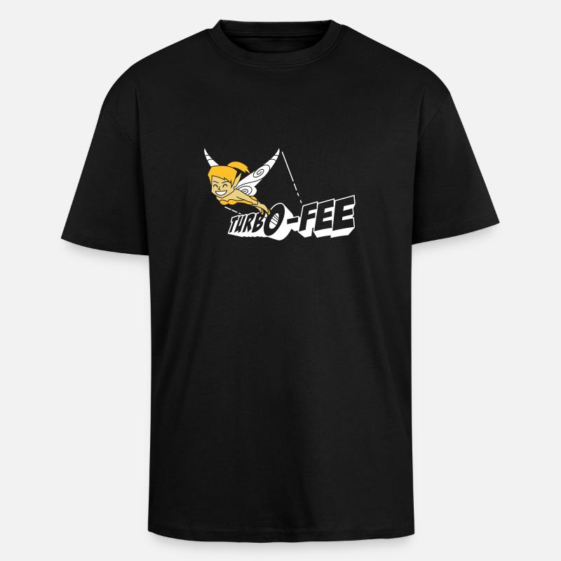 Turbo-Fee - T-shirt unisexe oversize épais - noir