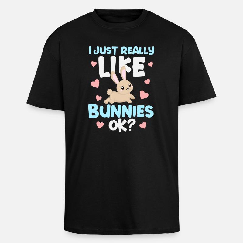 Lapin Lapin - T-shirt unisexe oversize épais - noir