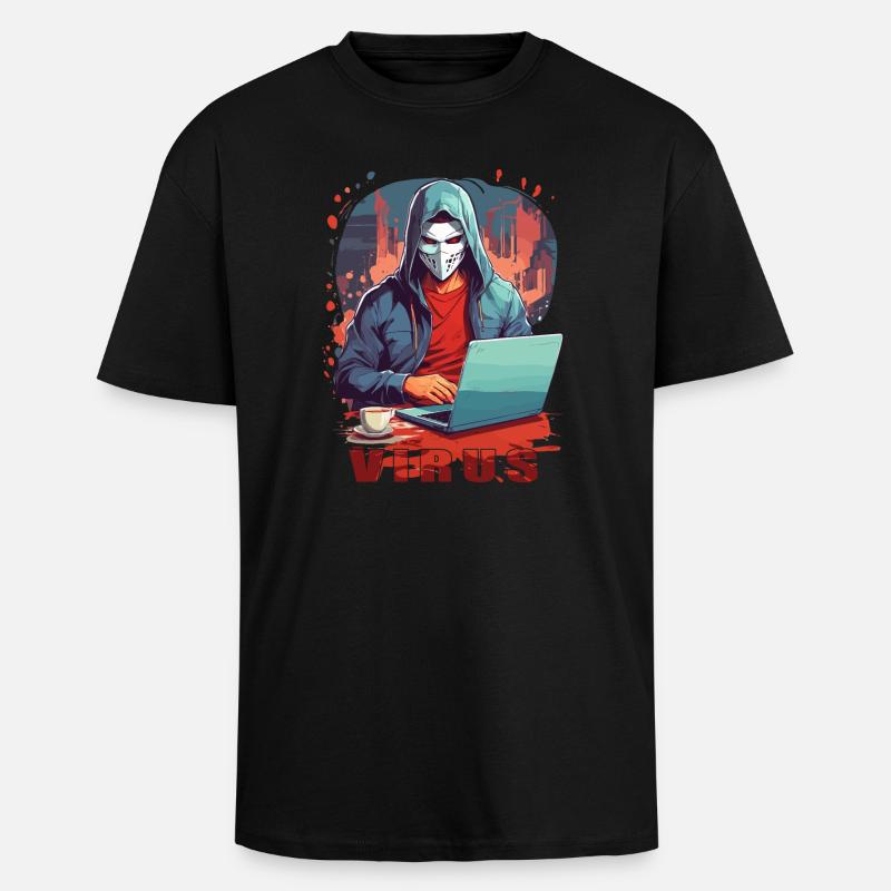 Anonymous Hacker - Oversized Heavyweight Unisex T-Shirt - Schwarz