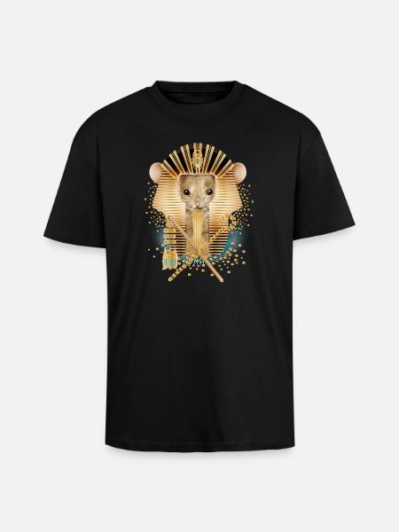 Mouse with Egyptian Pharaoh Mask - Unisex Oversized Heavyweight T-shirt - black