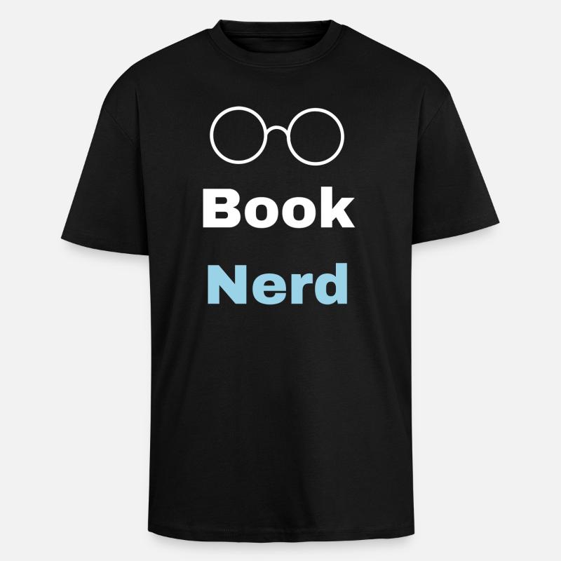 Buch-Nerd - Oversized Heavyweight Unisex T-Shirt - Schwarz