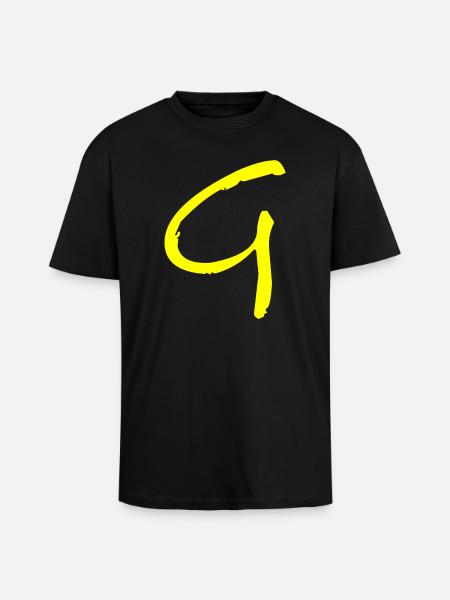Buchstabe G - Oversized Heavyweight Unisex T-Shirt - Schwarz