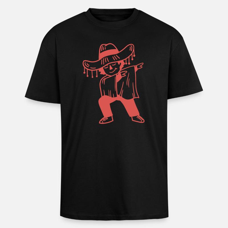 Dabbing Mexikaner Cinco de Mayo - Oversized Heavyweight Unisex T-Shirt - Schwarz