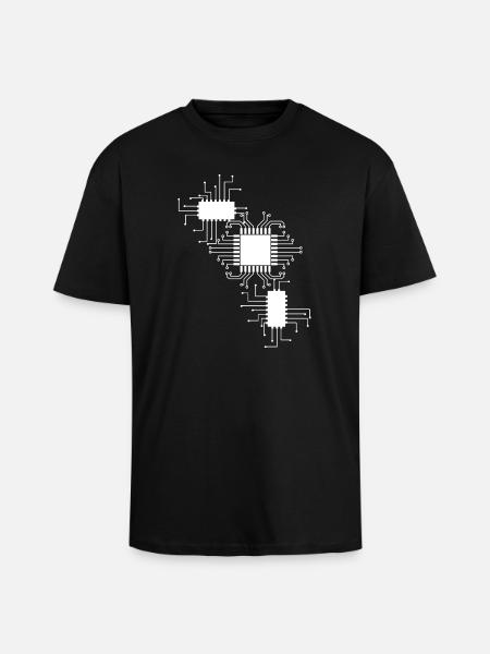 Circuit Net Art - Unisex Oversized Heavyweight T-shirt - black