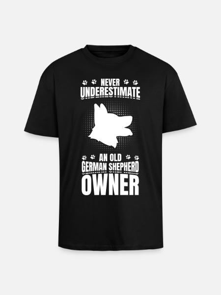 Old German Shepherd Owner - Unisex Oversized Heavyweight T-shirt - black