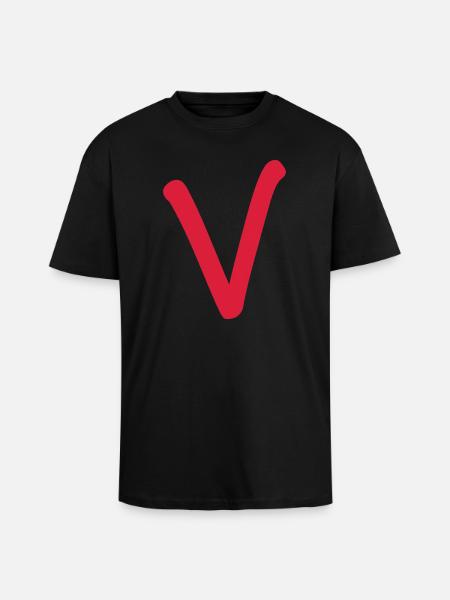 V - einfach nur V - Oversized Heavyweight Unisex T-Shirt - Schwarz