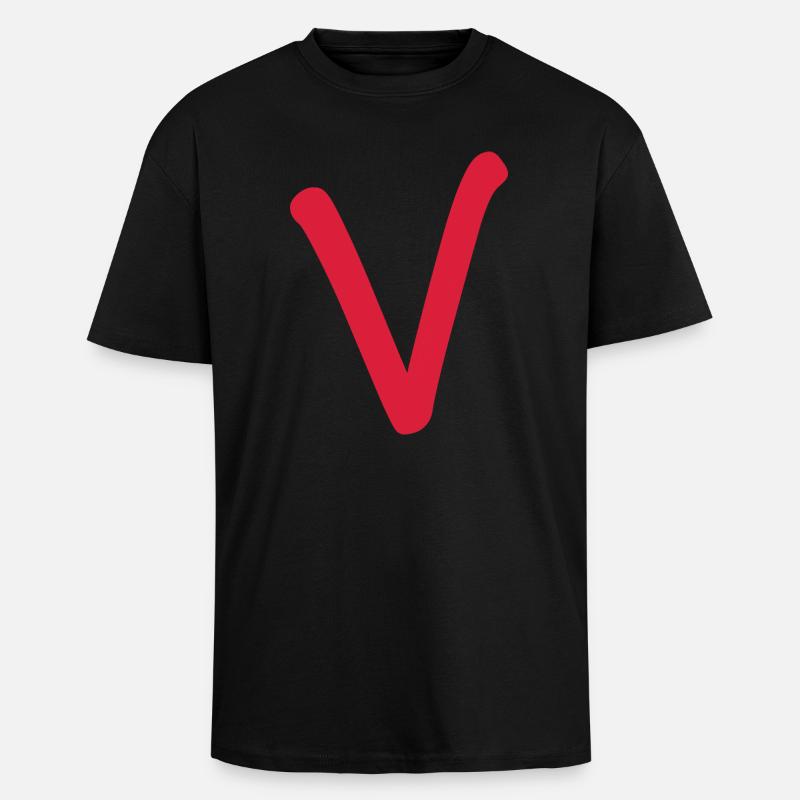 V - einfach nur V - Oversized Heavyweight Unisex T-Shirt - Schwarz