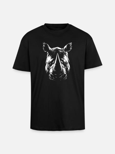 Rhino white - Unisex Oversized Heavyweight T-shirt - black