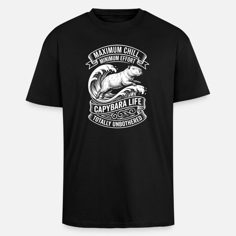 Vie à Capybara – Maximum de Froid - T-shirt unisexe oversize épais - noir