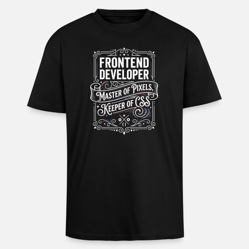 Frontend Developer Pixelmeister CSS - Unisex Oversized Heavyweight T-shirt - black