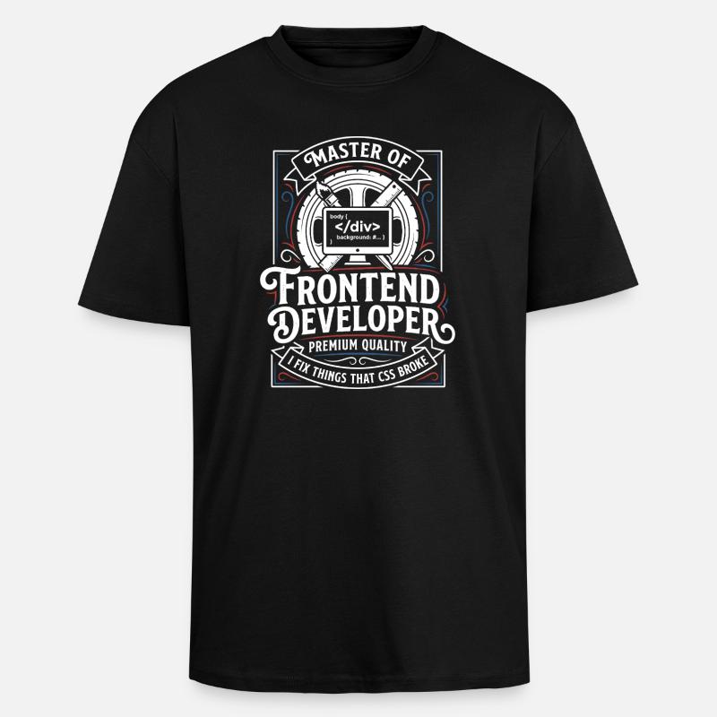 Frontend Meister: CSS HTML Kunst - Oversized Heavyweight Unisex T-Shirt - Schwarz