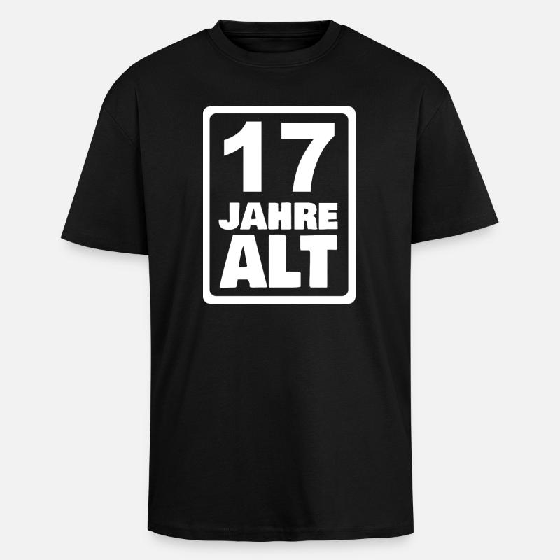 17 - Oversized Heavyweight Unisex T-Shirt - Schwarz