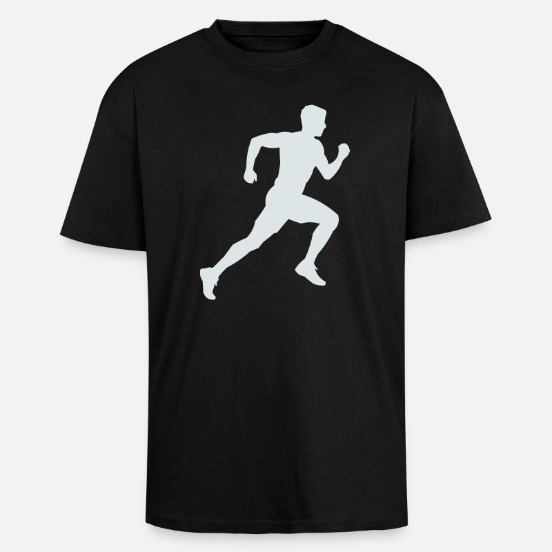 Sprint de silhouette en course - T-shirt unisexe oversize épais - noir
