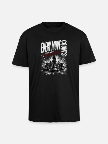 Every Move Counts: Chess Grunge - Unisex Oversized Heavyweight T-shirt - black