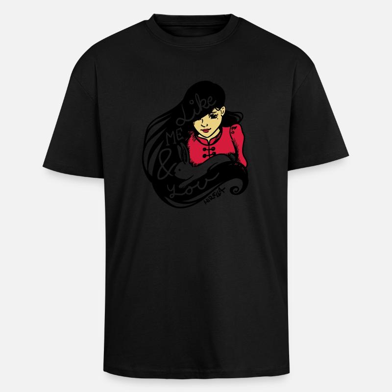 Like me & you - Oversized Heavyweight Unisex T-Shirt - Schwarz