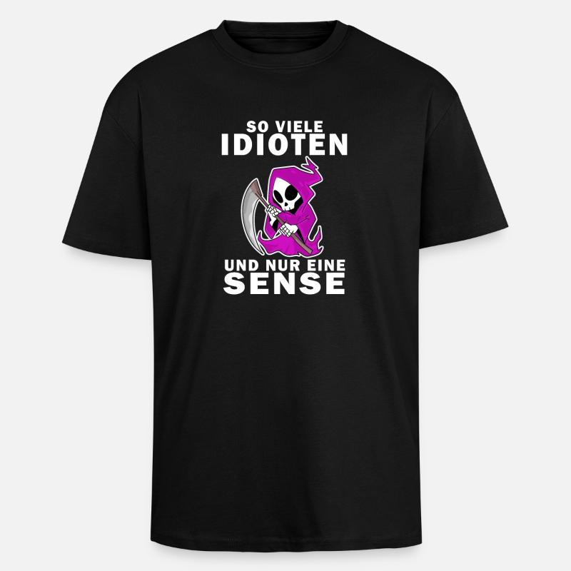 Sensenmann Dame - Oversized Heavyweight Unisex T-Shirt - Schwarz