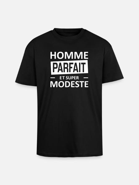 homme parfait et super modeste - Unisex Oversized Heavyweight T-shirt - black