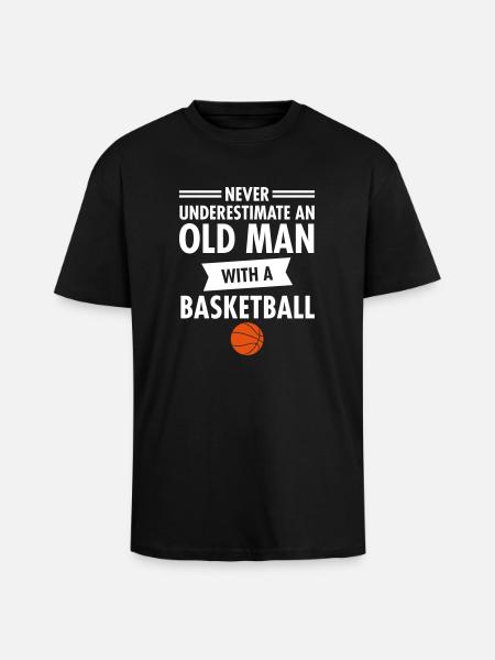 Old Man - Basketball - Unisex Oversized Heavyweight T-shirt - black