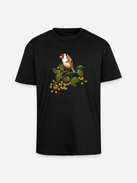 Bunter Vogel - Oversized Heavyweight Unisex T-Shirt - Schwarz