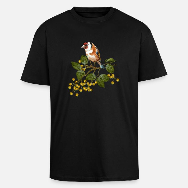 Bunter Vogel - Oversized Heavyweight Unisex T-Shirt - Schwarz
