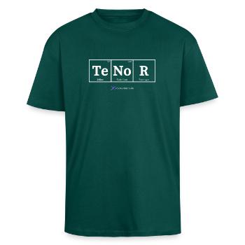 Ténor (tissus foncés) - T-shirt unisexe oversize épais - hunter green - Devant - Alina (178cm) & Michal (187cm)