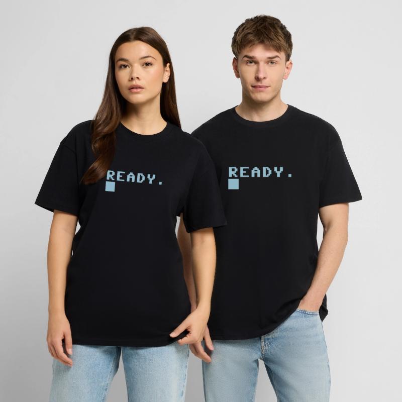 C64 Ready Nerd Computer Retro Geschenk Idee Oversized Heavyweight Unisex T-Shirt