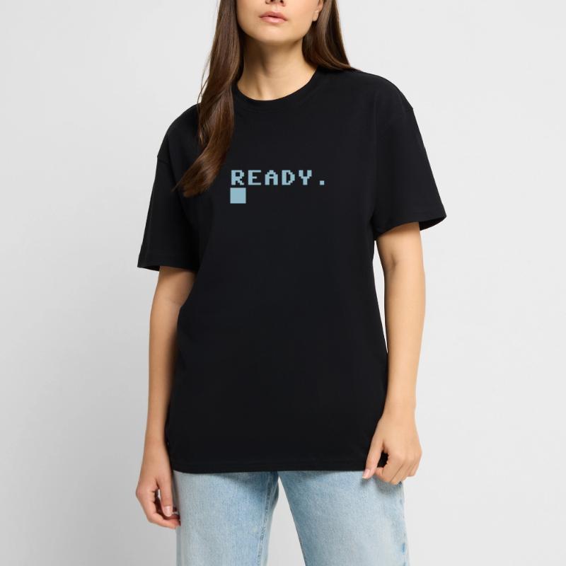 C64 Ready Nerd Computer Retro Geschenk Idee Oversized Heavyweight Unisex T-Shirt