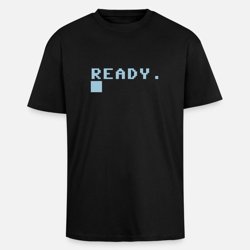 C64 Ready Nerd Computer Retro Geschenk Idee - Oversized Heavyweight Unisex T-Shirt - Schwarz