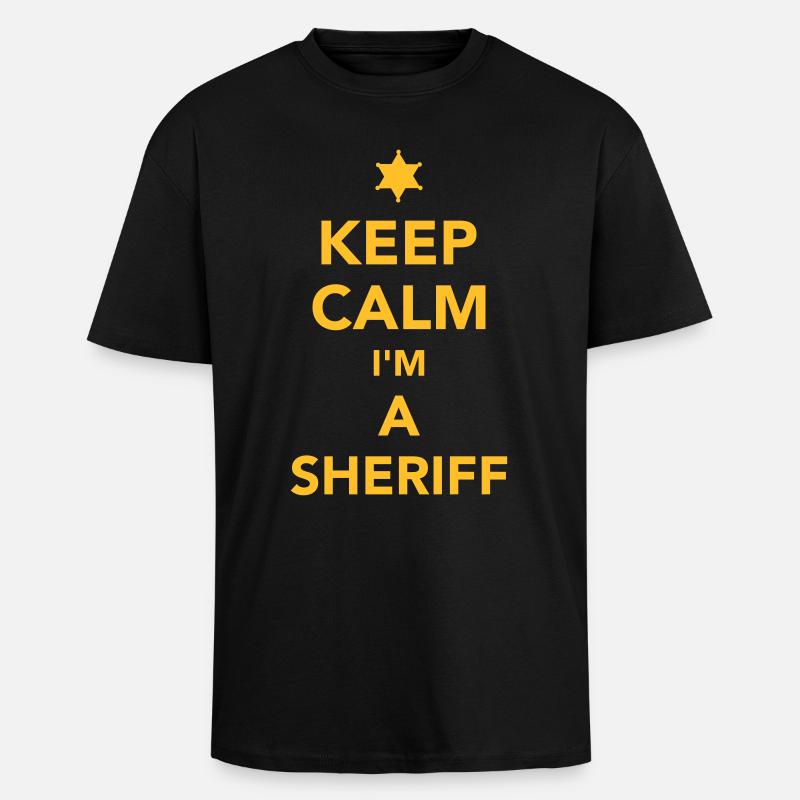 Sheriff - Oversized Heavyweight Unisex T-Shirt - Schwarz