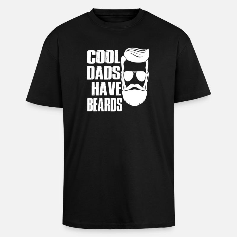 cool dads have beards - Unisex Oversized Heavyweight T-shirt - black