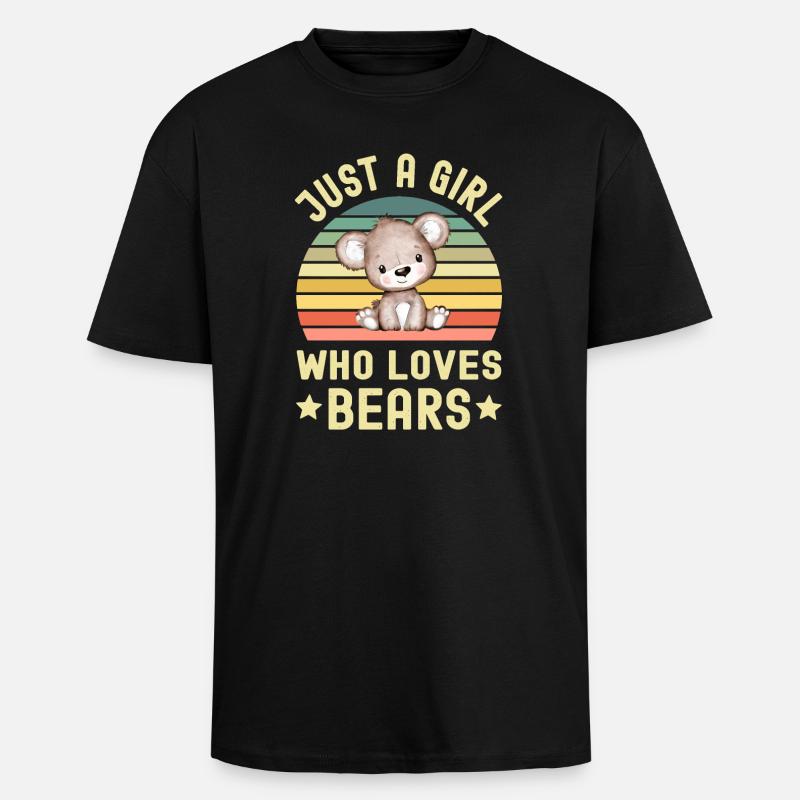 Ours Ours - T-shirt unisexe oversize épais - noir