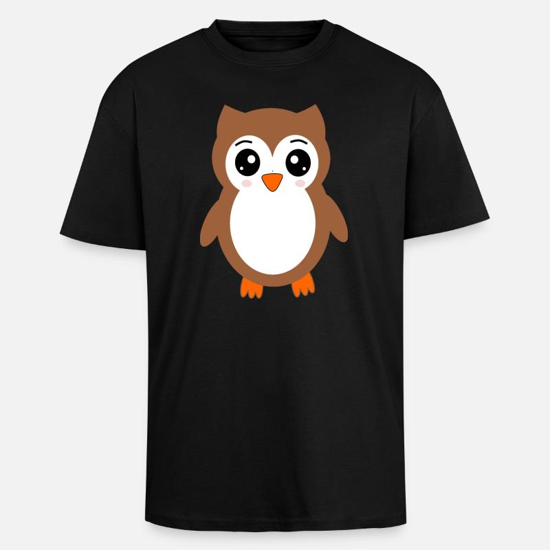 braune Eule Vogel Vogelschutz - Oversized Heavyweight Unisex T-Shirt - Schwarz