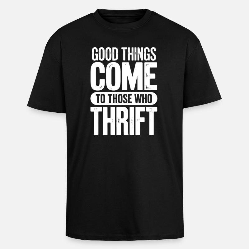Thrift Chic Good Things - Unisex Oversized Heavyweight T-shirt - black