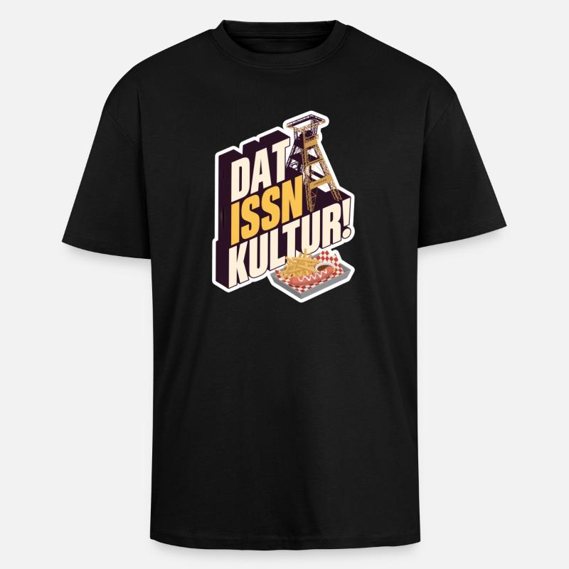 Dat Issn Kultur - Currywurst - Oversized Heavyweight Unisex T-Shirt - Schwarz