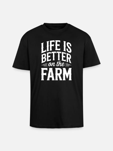 Life Is Better On The Farm - Unisex Oversized Heavyweight T-shirt - black