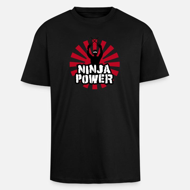 Ninja Power - Oversized Heavyweight Unisex T-Shirt - Schwarz