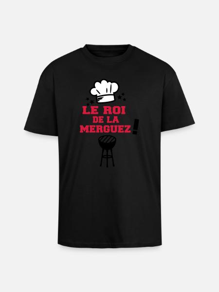 roi de la merguez - T-shirt unisexe oversize épais - noir