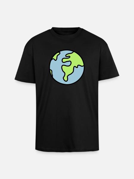 Globus - Welt - Oversized Heavyweight Unisex T-Shirt - Schwarz