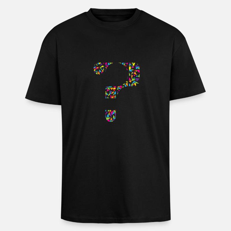 Point d'interrogation - T-shirt unisexe oversize épais - noir